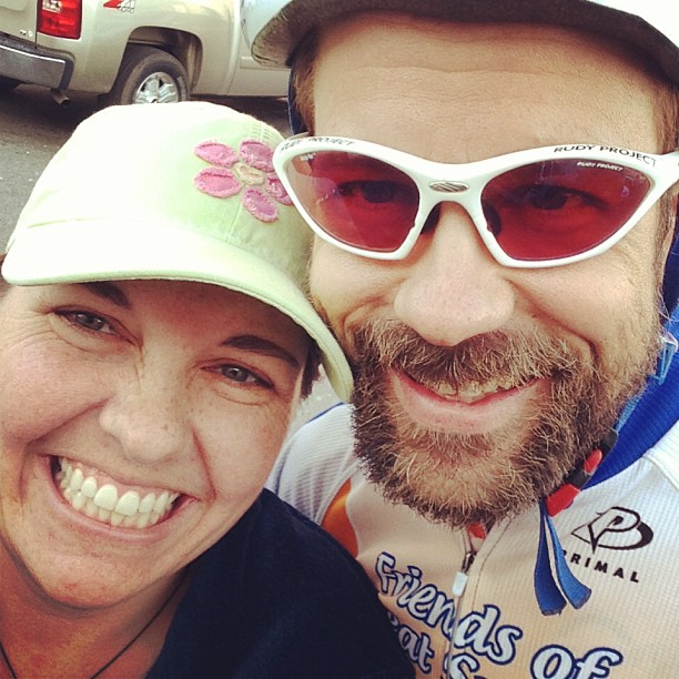 Me and Kristine before the start of the 2013 Sunny King criterium