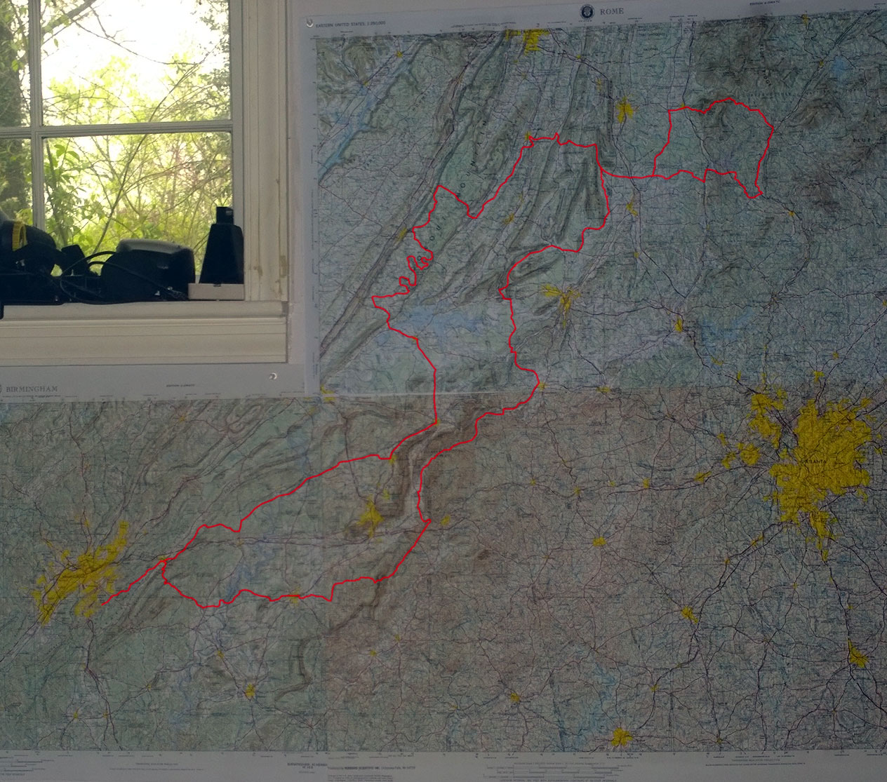 Heart of the south 500 mile course - raised relief maps