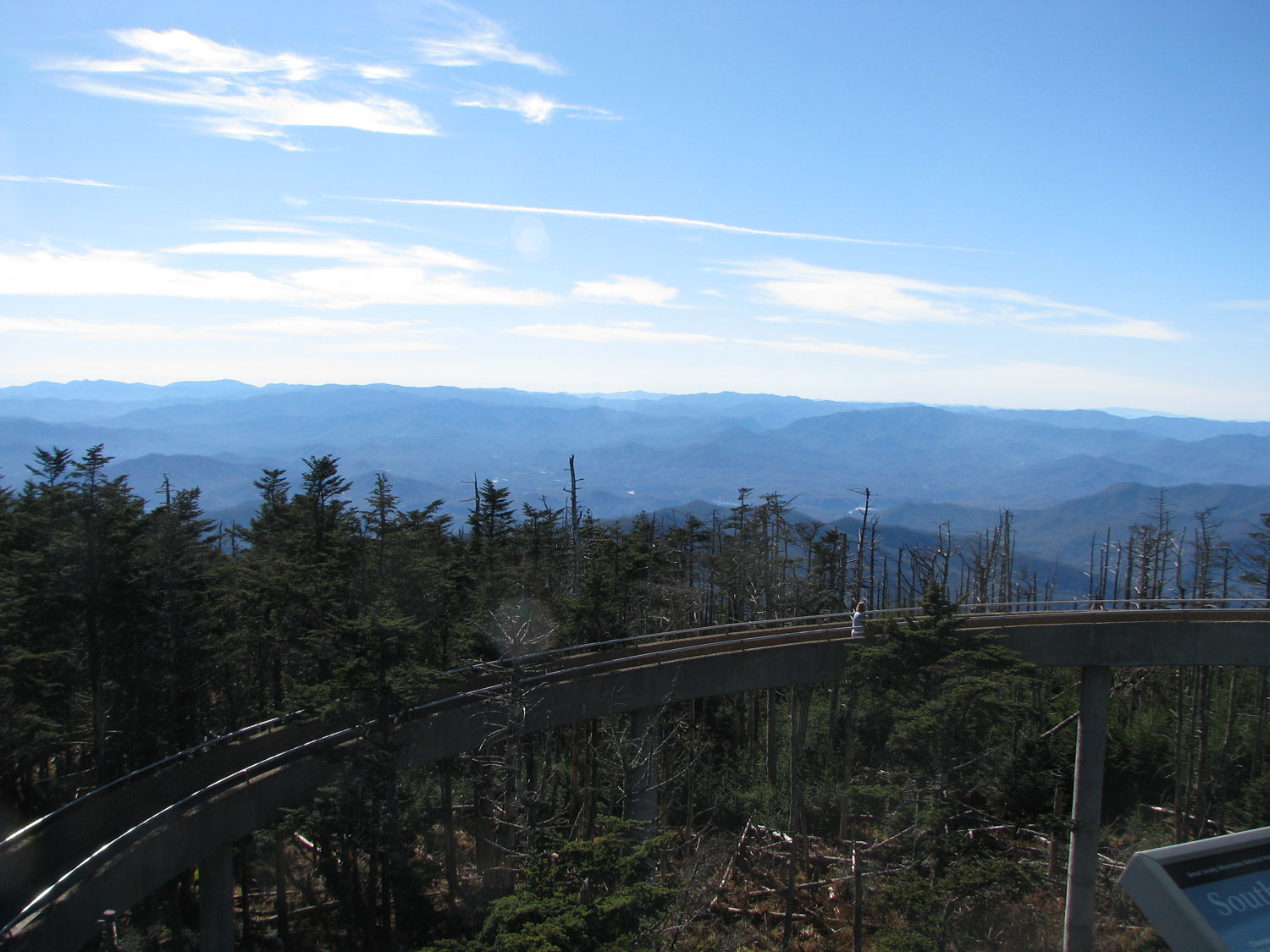 Looking south towards Brasstown Bald - the tower ramp is in the foreground