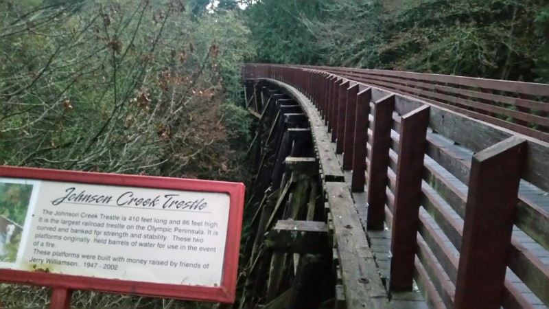 The Johnson Creek Trestle on the Olympic Discovery Trail.